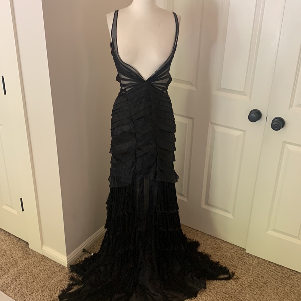 Tom Ford for Gucci 2004 F/W Collection Silk black Tassel Dress Gown iconic